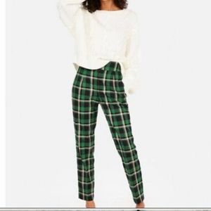 NWT Express Plaid Pleated High Waisted Ankle Pants